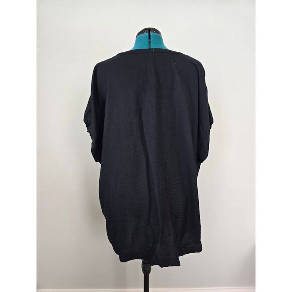 Ava & Viv Black V-Neck Tunic Blouse 2X – Plus Size Careerwear Essential - Picture 2 of 7